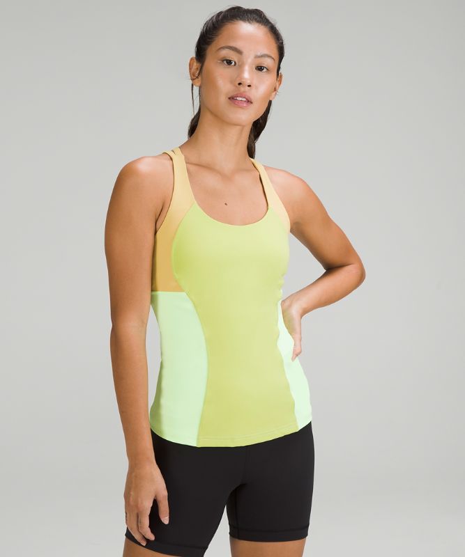 Lululemon Energy Tank Top - Wasabi / Faded Zap / Golden Sand - lulu fanatics