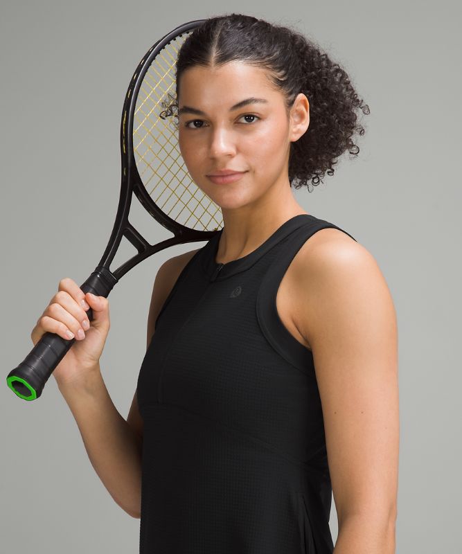Grid-Texture Sleeveless Tennis Dress *Online Only