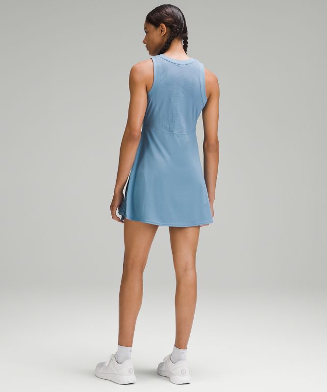 Grid-Texture Sleeveless Tennis Dress