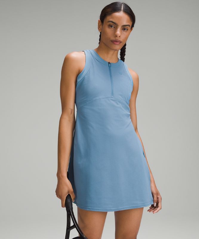 Grid-Texture Sleeveless Tennis Dress