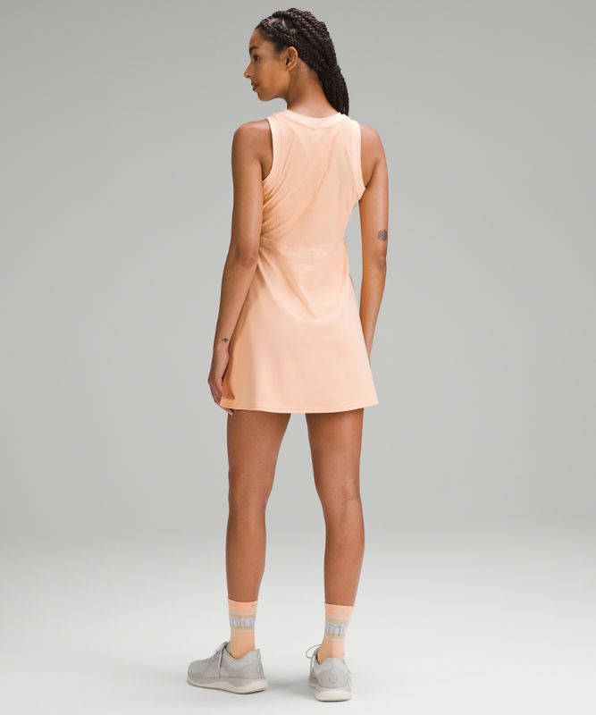 Grid-Texture Sleeveless Tennis Dress