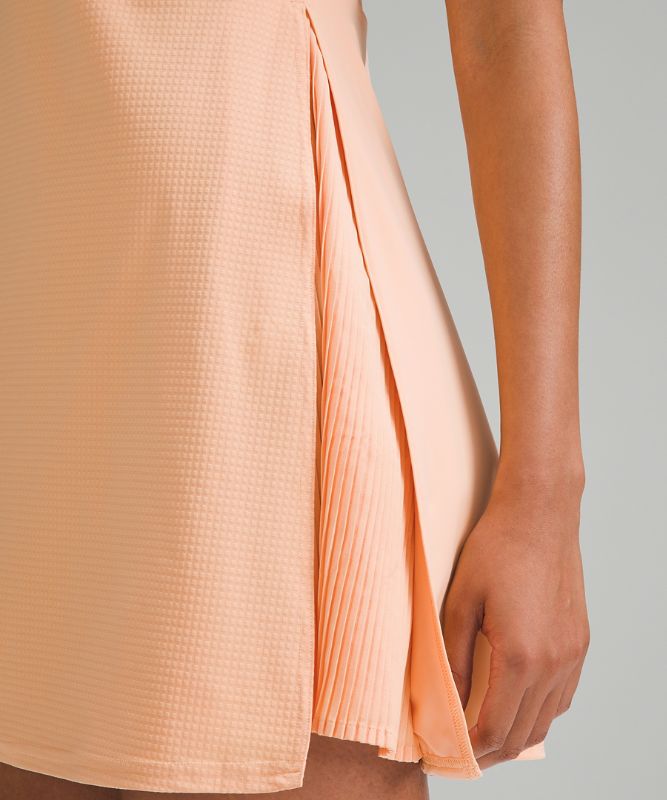 Grid-Texture Sleeveless Tennis Dress