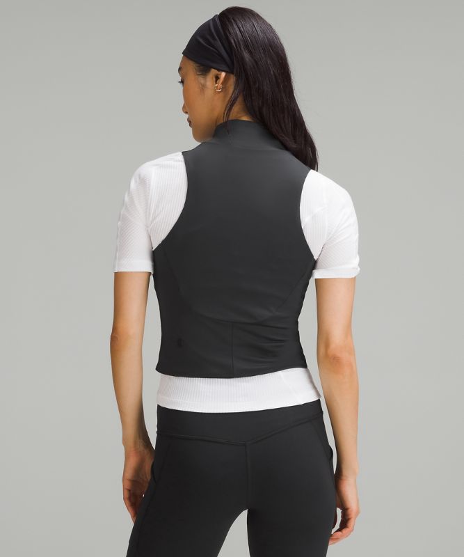 Tight-Fit Lined Half-Zip Tank Top