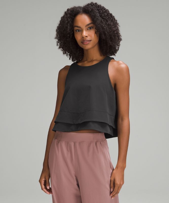 Stretch Woven Relaxed-Fit Tank Top