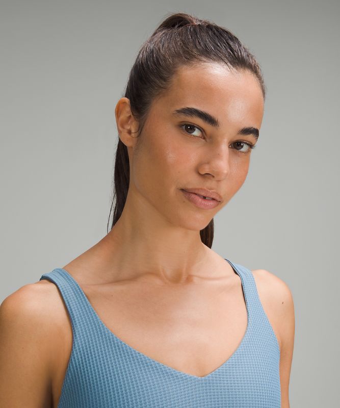 Scoop Neck Yoga Tank Top *Grid Texture