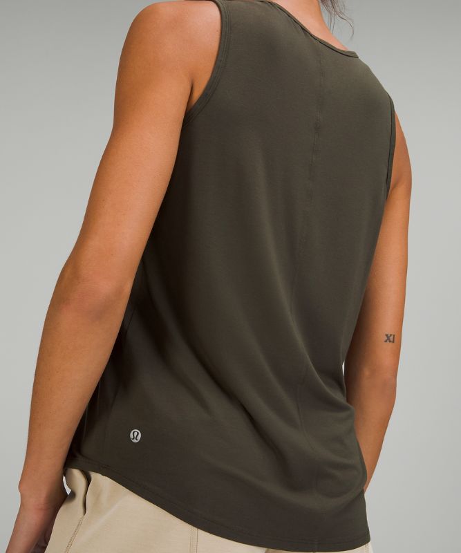 Silk-Blend Shirred Tank Top