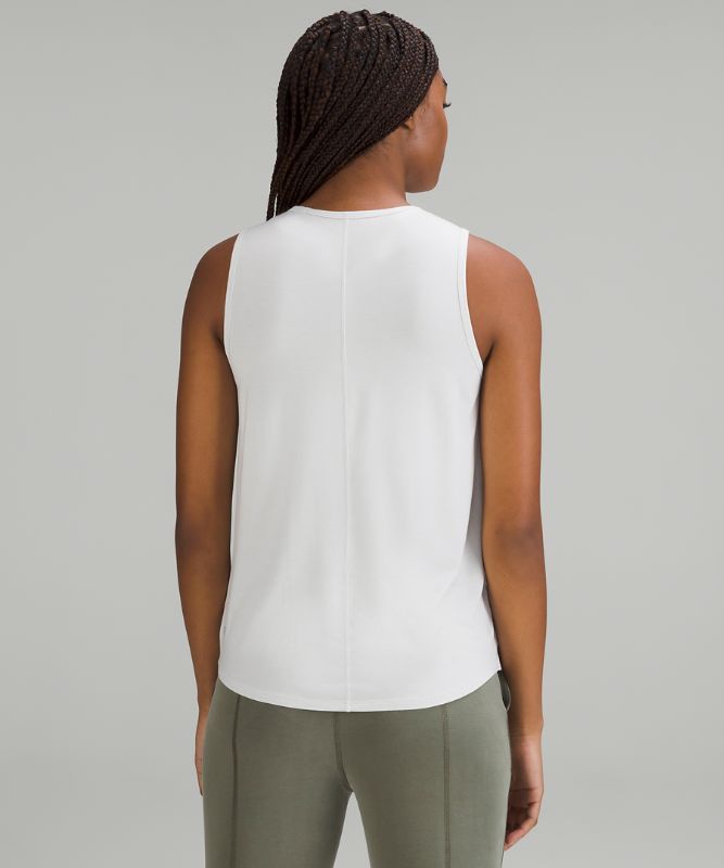 Silk-Blend Shirred Tank Top