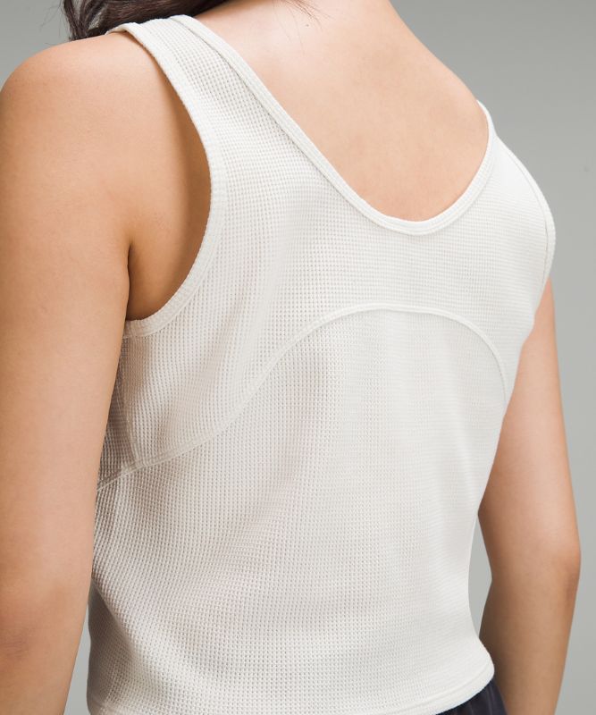 Cotton-Blend Henley Tank Top