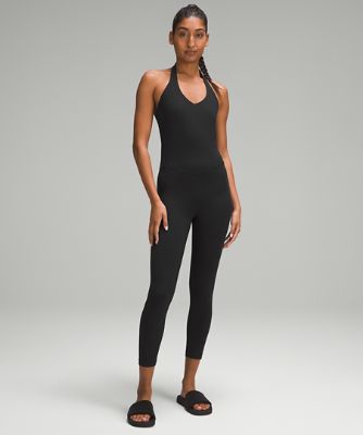NWT! Lululemon Cross Back Nulu Yoga Bodysuit 25” Black Size 8