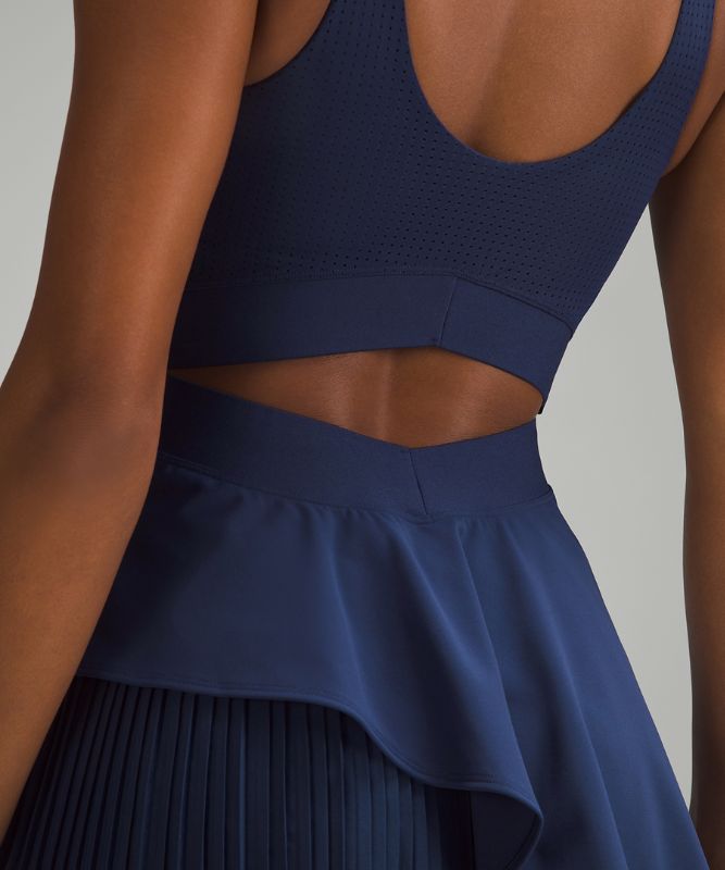 Scoop-Neck Pleated Tennis Dress