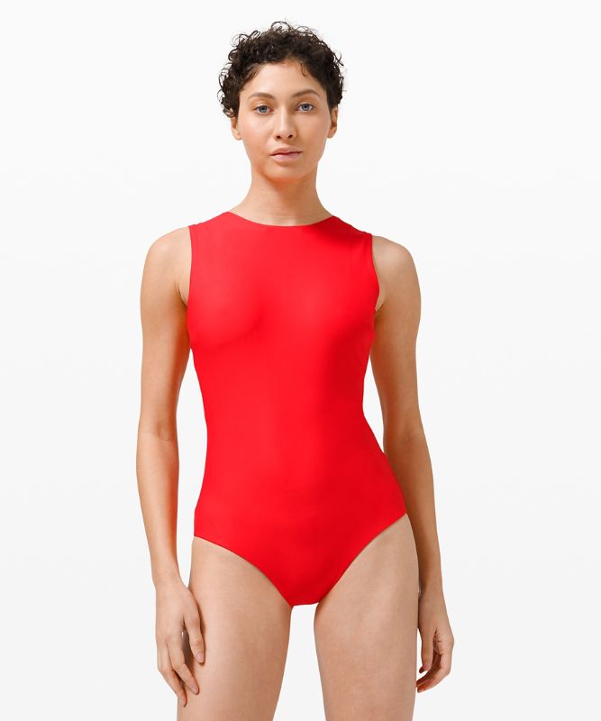 Waterside High-Neck Swim One-Piece *Medium Coverage