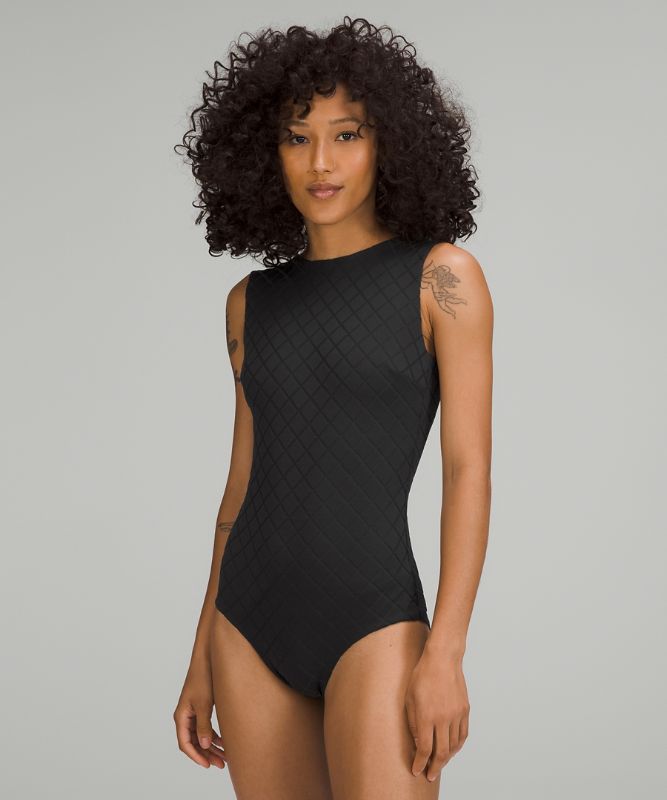 Waterside High-Neck One-Piece Swimsuit *Diamond