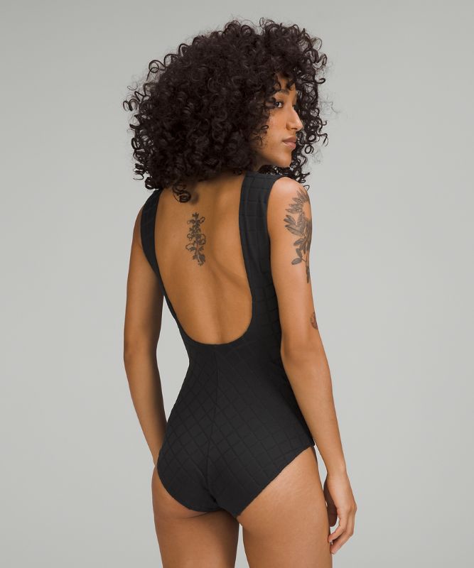 Waterside High-Neck One-Piece Swimsuit *Diamond