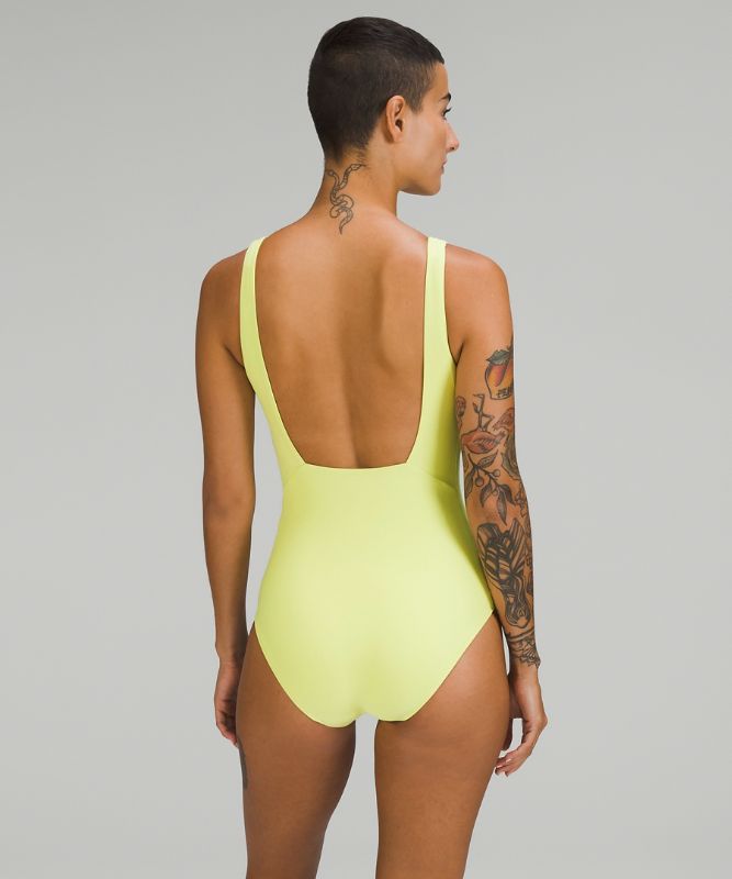 Waterside Square-Neck One-Piece Swimsuit
