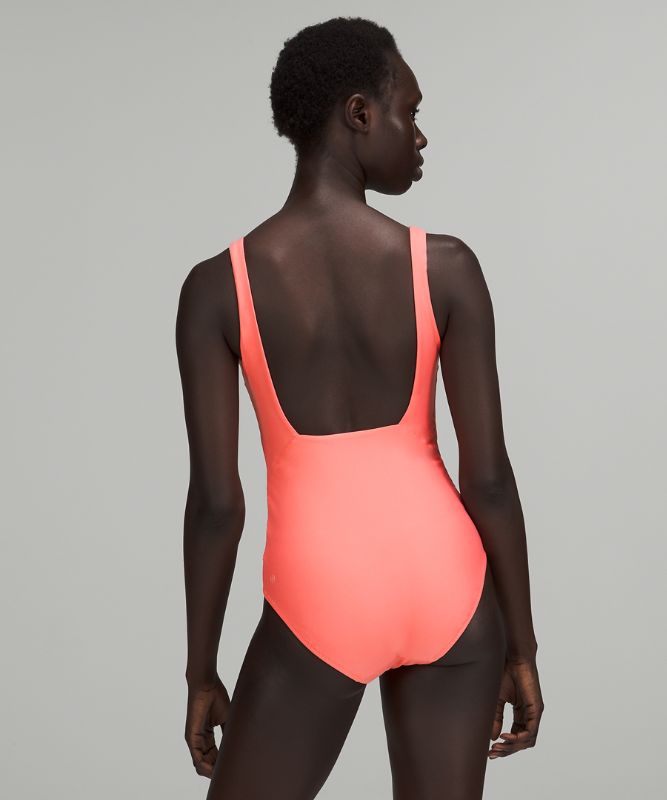 Waterside Square-Neck One-Piece Swimsuit *B/C Cup, Medium Bum Coverage