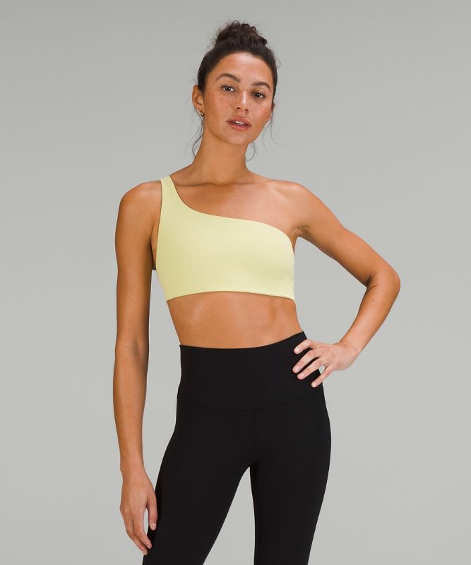 Ribbed Nulu Asymmetrical Yoga Bra *Light Support, A/B Cup, Finch Yellow