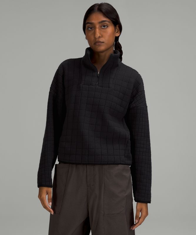 lululemon lab Textured-Grid Fleece Half Zip