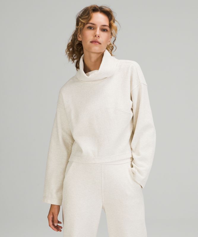 Ribbed Funnel Neck Pullover