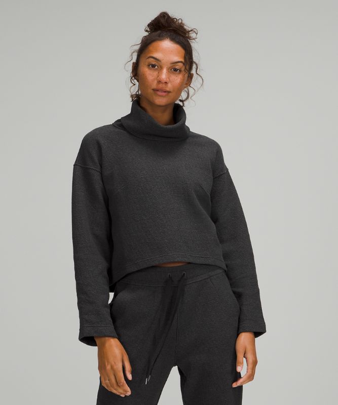 Ribbed Funnel Neck Pullover