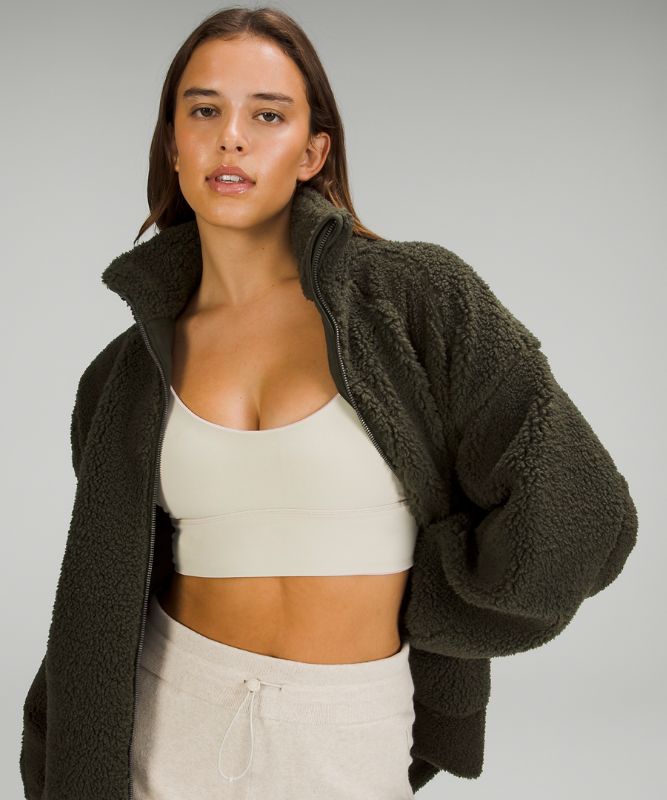 Long Textured Fleece Jacket