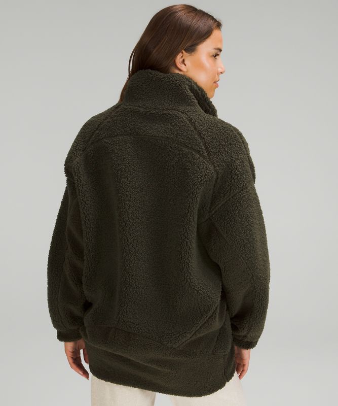 Long Textured Fleece Jacket