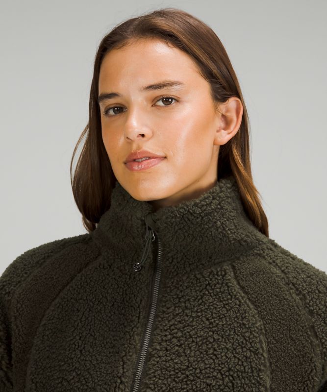 Long Textured Fleece Jacket