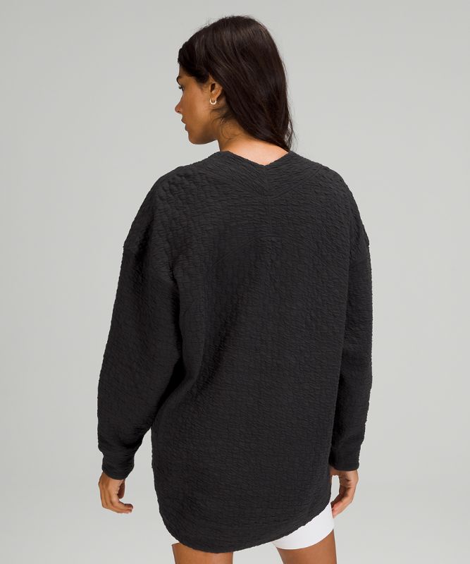 Rippled V-Neck Pullover