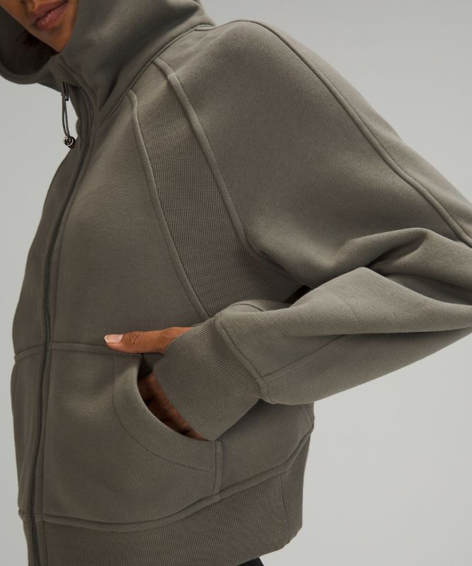 Scuba Oversized Full-Zip Hoodie, Grey Sage