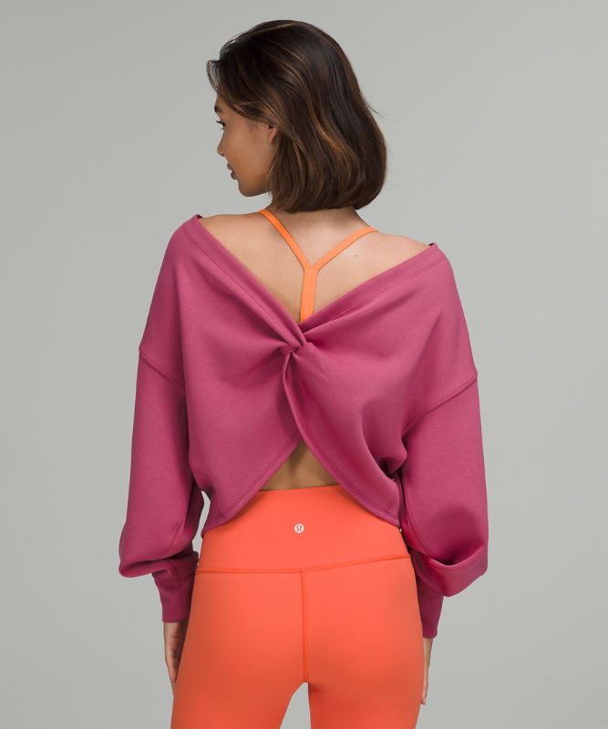 Twist Back-to-Front Pullover, Pink Lychee