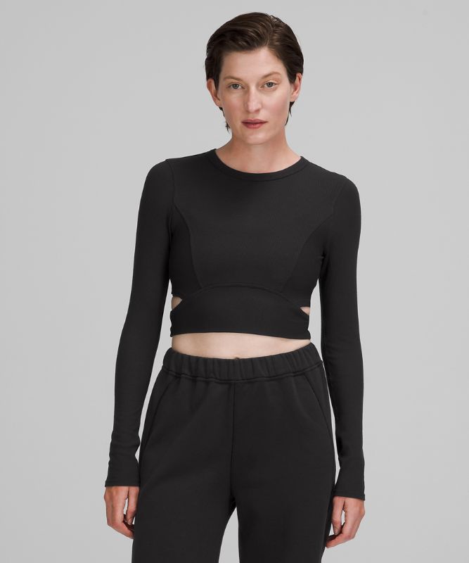 LA Cut-Out-Waist Crop Long Sleeve