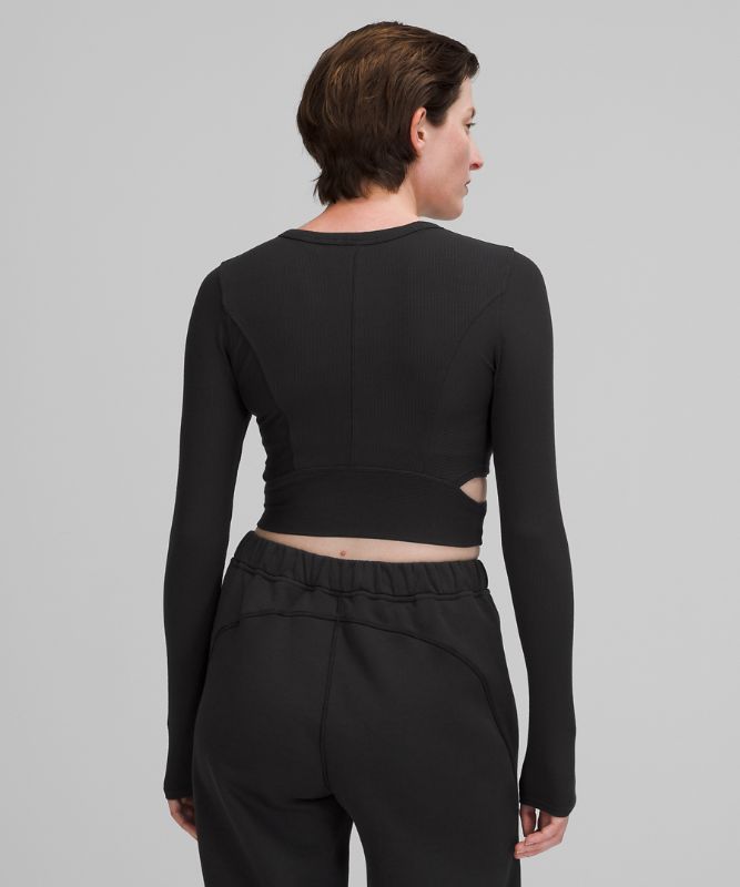 LA Cut-Out-Waist Crop Long Sleeve