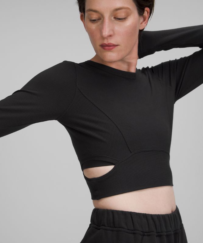 LA Cut-Out-Waist Crop Long Sleeve