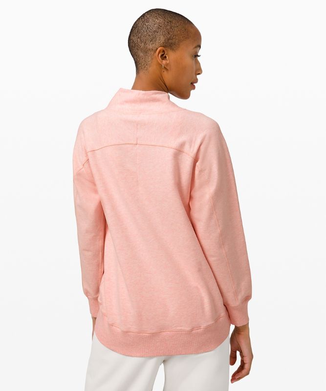 Relaxed French Terry Mock Neck