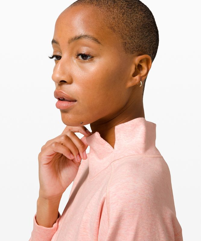 Relaxed French Terry Mock Neck