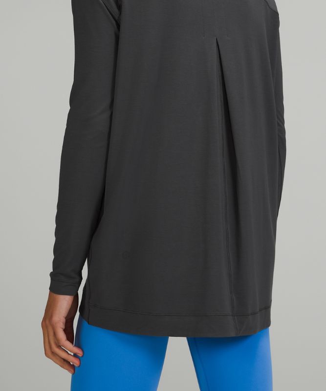 Modal Pleated Back Long Sleeve Shirt