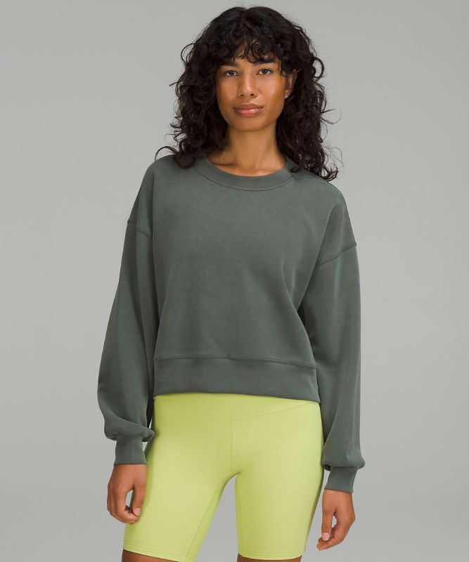 Perfectly Oversized Cropped Crew *Softstreme™, Smoked Spruce
