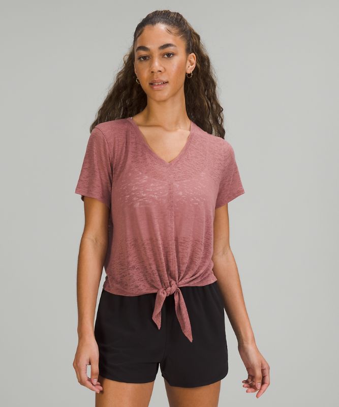 Relaxed Tie Front Short Sleeve