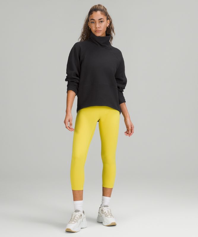 Textured Funnel-Neck Pullover