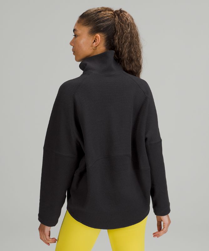 Textured Funnel-Neck Pullover