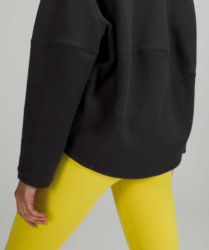 Textured Funnel-Neck Pullover