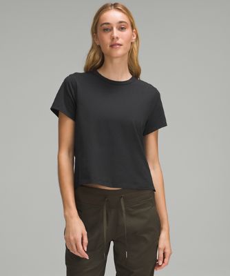 Lululemon Softstreme Gathered Black T-Shirt Athletic Tee Shirt