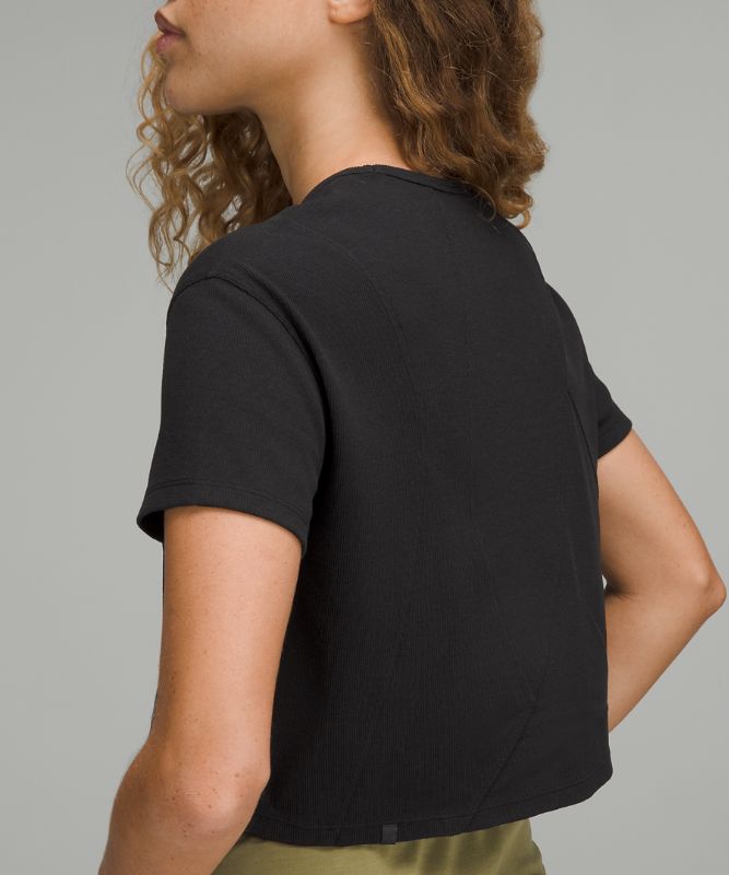 Ribbed Modal-Cotton T-Shirt