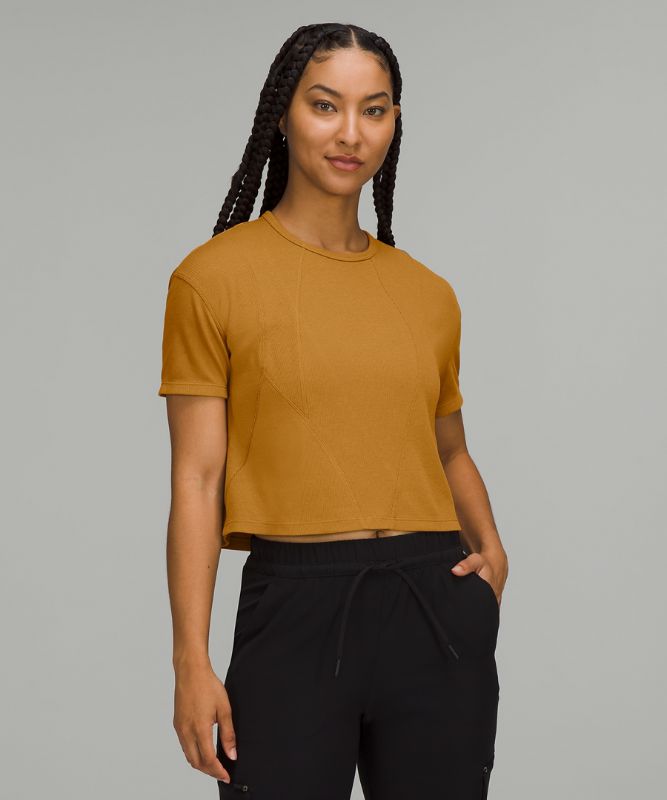 Ribbed Modal-Cotton T-Shirt