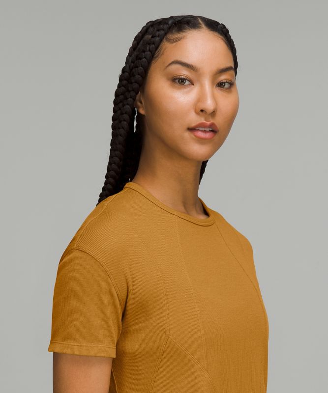 Ribbed Modal-Cotton T-Shirt