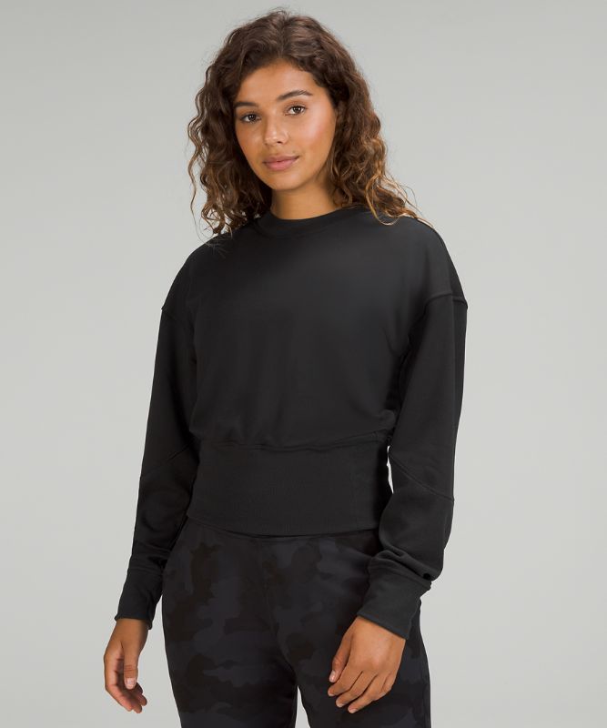 Modal Fleece Ribbed-Waist Pullover