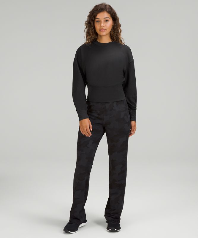 Modal Fleece Ribbed-Waist Pullover