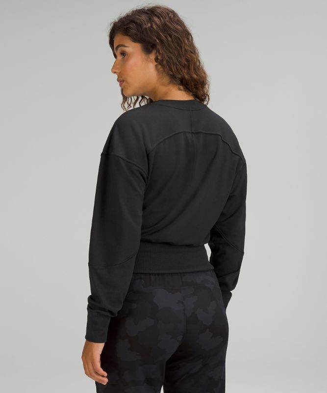 Modal Fleece Ribbed-Waist Pullover