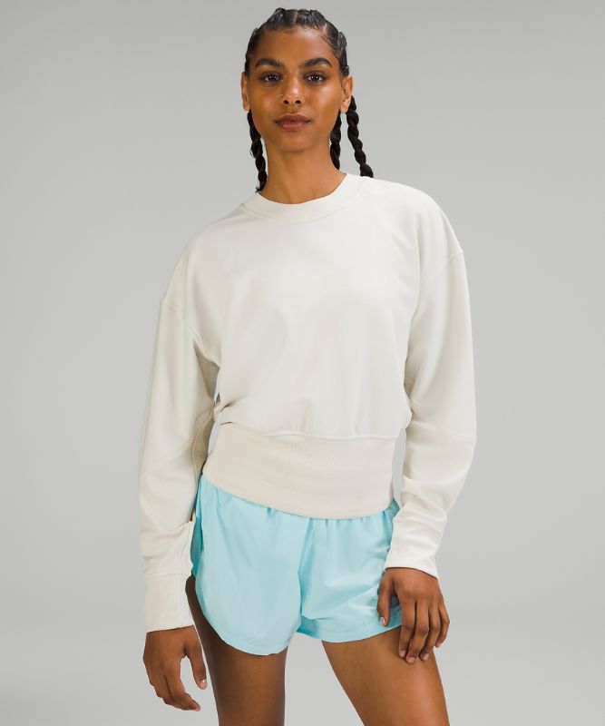 Modal Fleece Ribbed-Waist Pullover