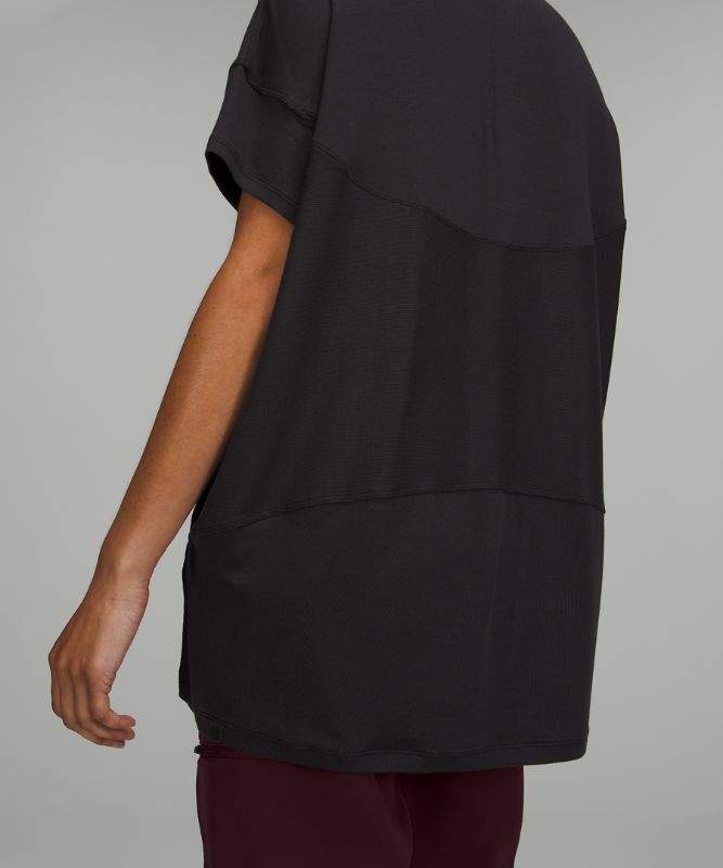 Oversized Ribbed Polo Tunic