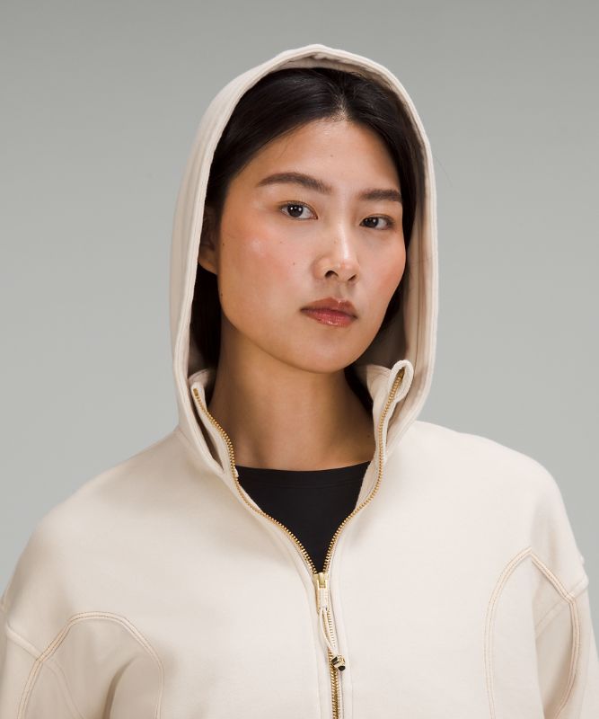 New Year Gold Stitch Mock-Neck Hoodie